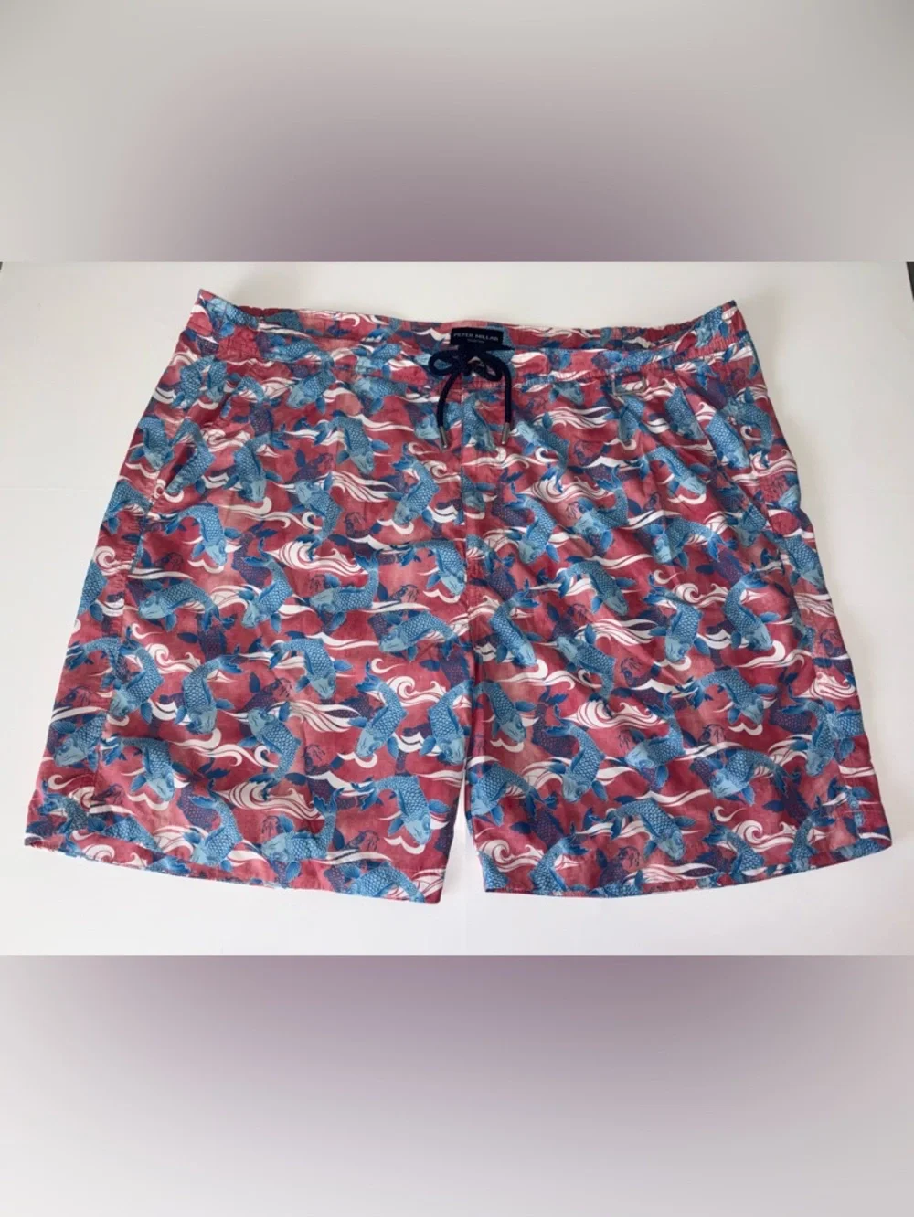 Bundle Peter Millar Swim Trunks XL Blue & Koi Print Shorts (2)